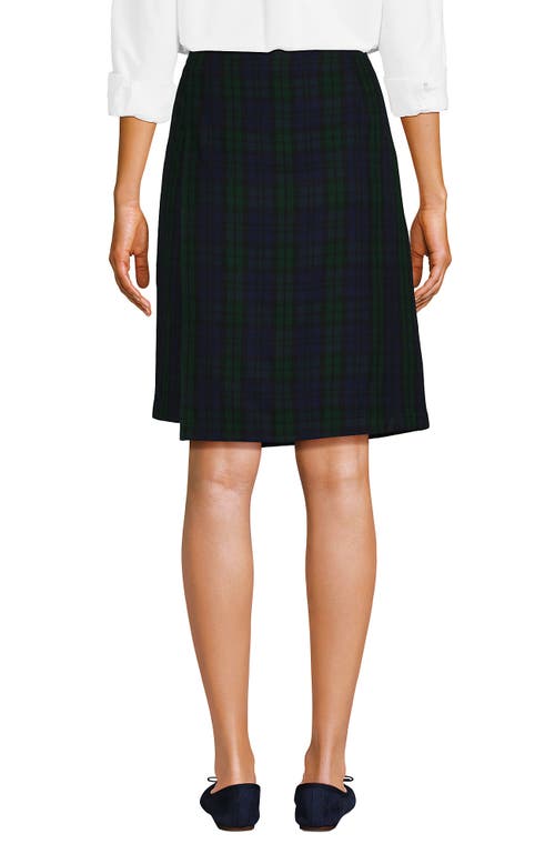 Lands' End School Uniform Plaid A Line Tab Skort Top Of Knee In Black