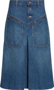 Chloé Broken Blue Denim Skirt