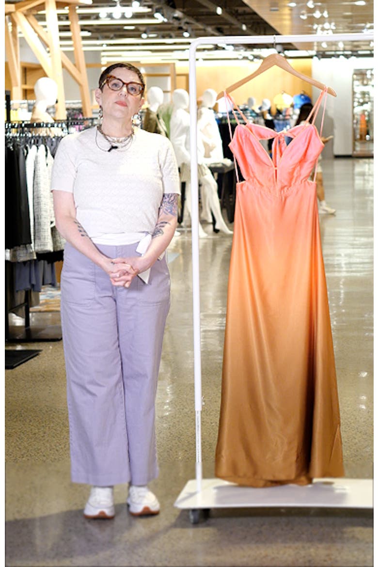 Karlotta Ombré Cutout Satin Maxi Slipdress video
