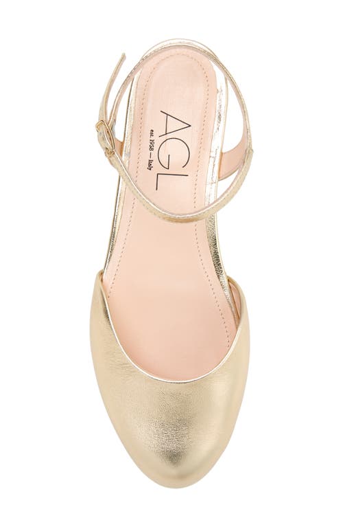 Agl Attilio Giusti Leombruni Milly Ankle Strap Flat In Platino