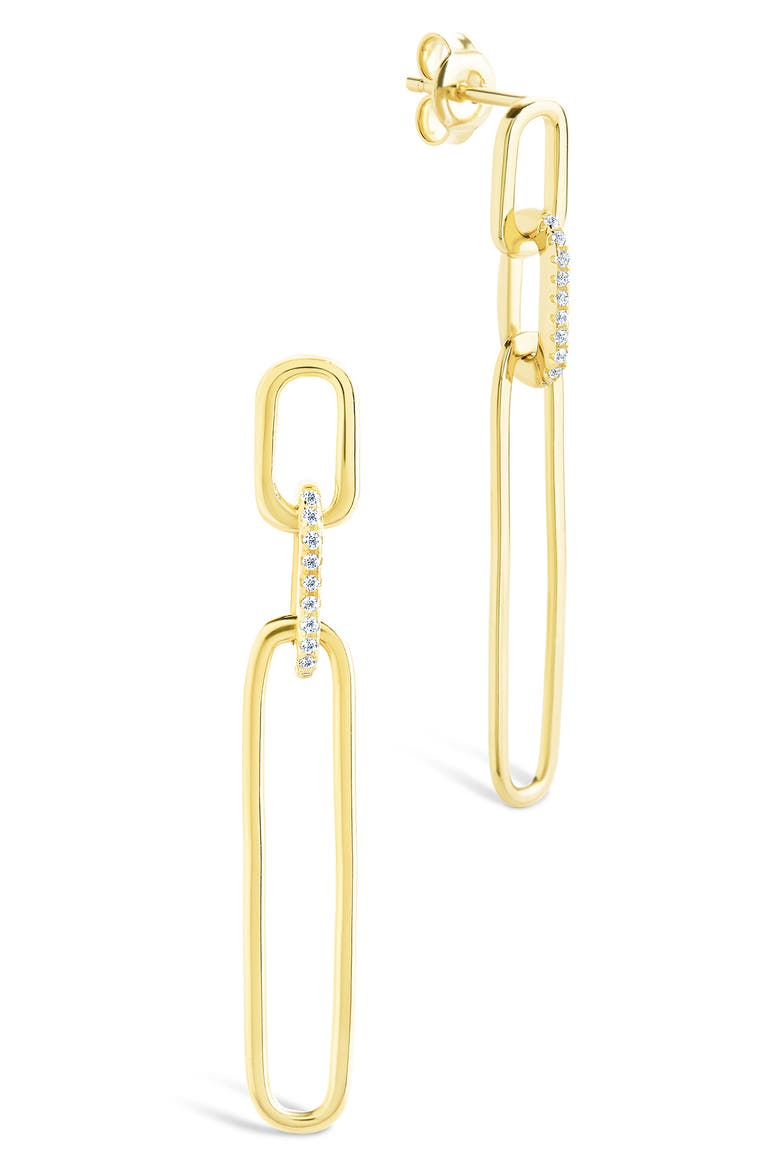 Chelle Cubic Zirconia Mix Link Drop Earrings, Main, color, GOLD