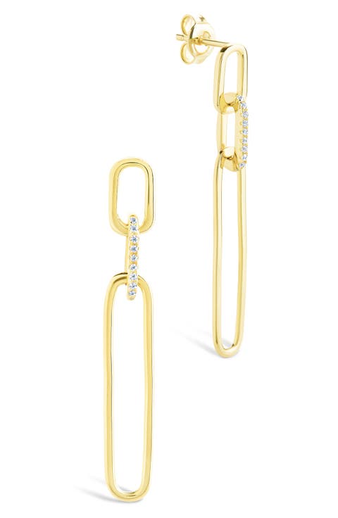 Chelle Cubic Zirconia Mix Link Drop Earrings