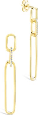 Sterling Forever Chelle Cubic Zirconia Mix Link Drop Earrings