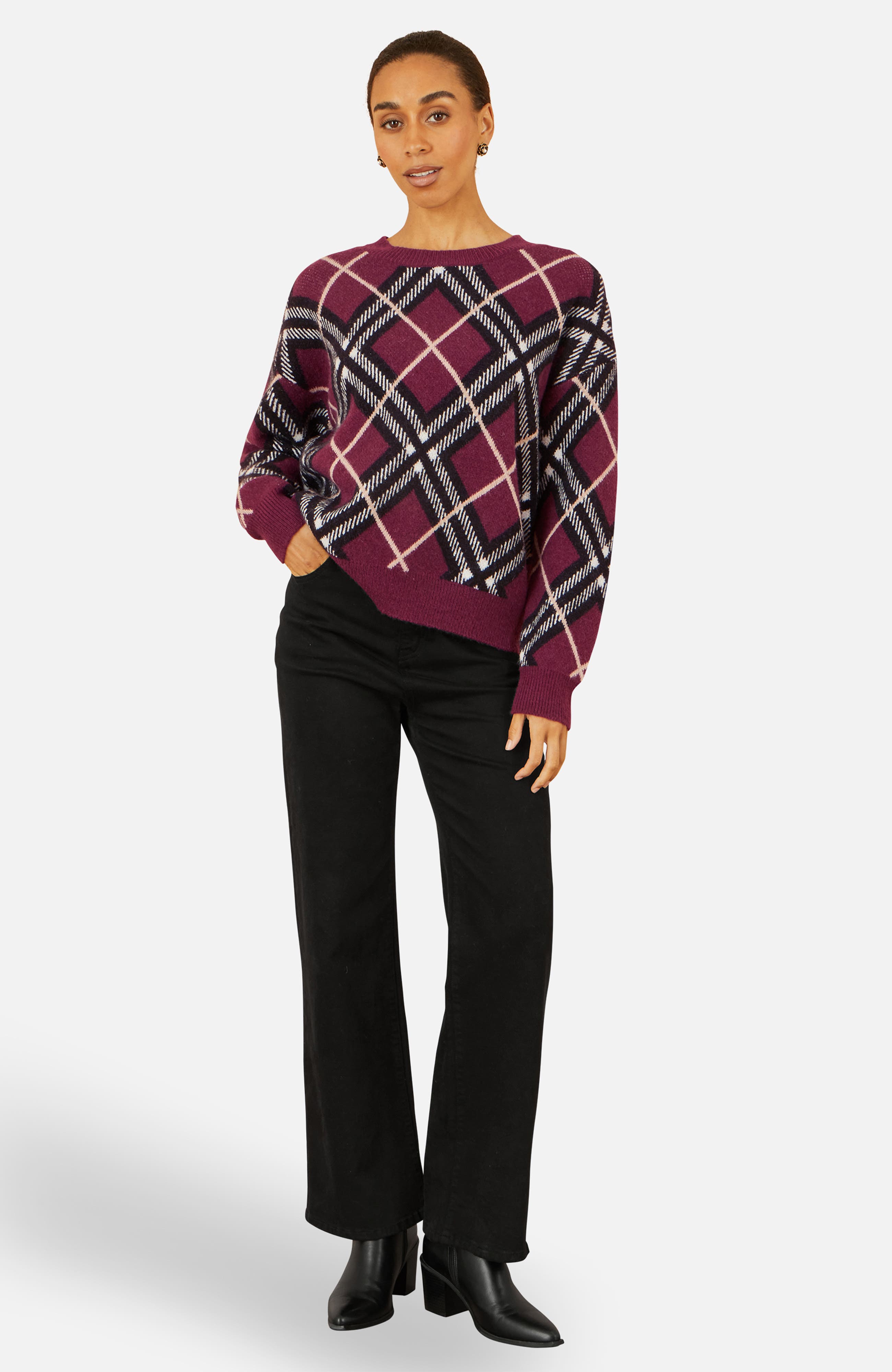 Argyle Check Relaxed Sweater - image 2