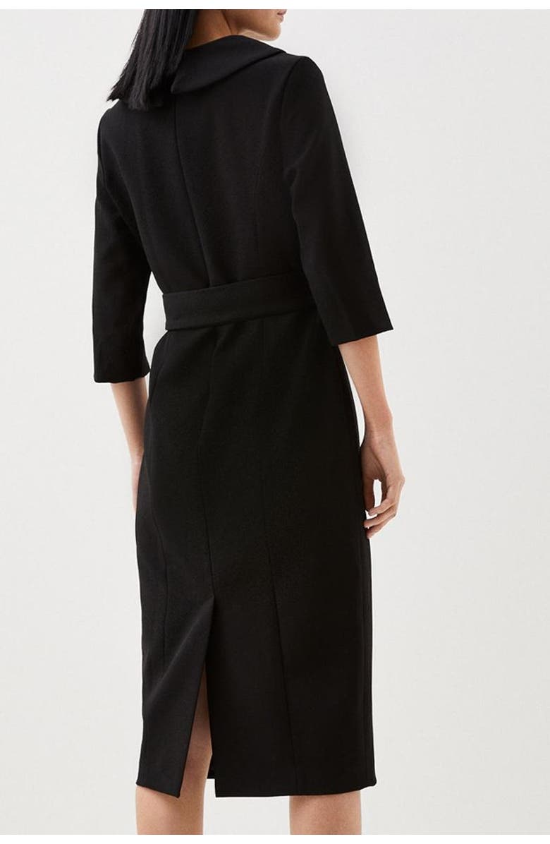 Karen Millen Petite Roll Neck Pencil Midi Dress, Alternate, color, Black