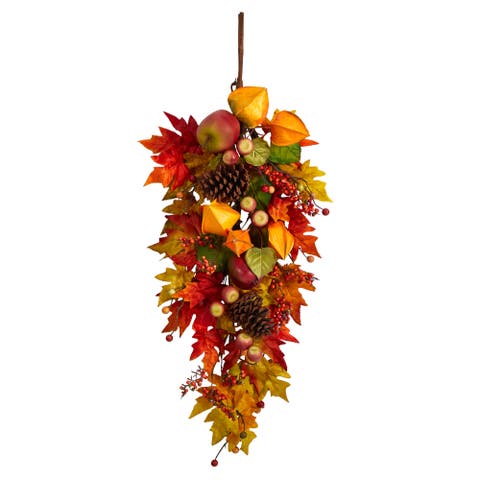 35-in Autumn Maple Leaf and Berries Fall Teardrop
