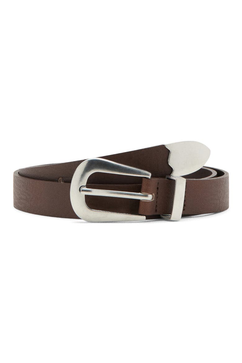 Leather Western Belt, Main, color, CHOCOLATE