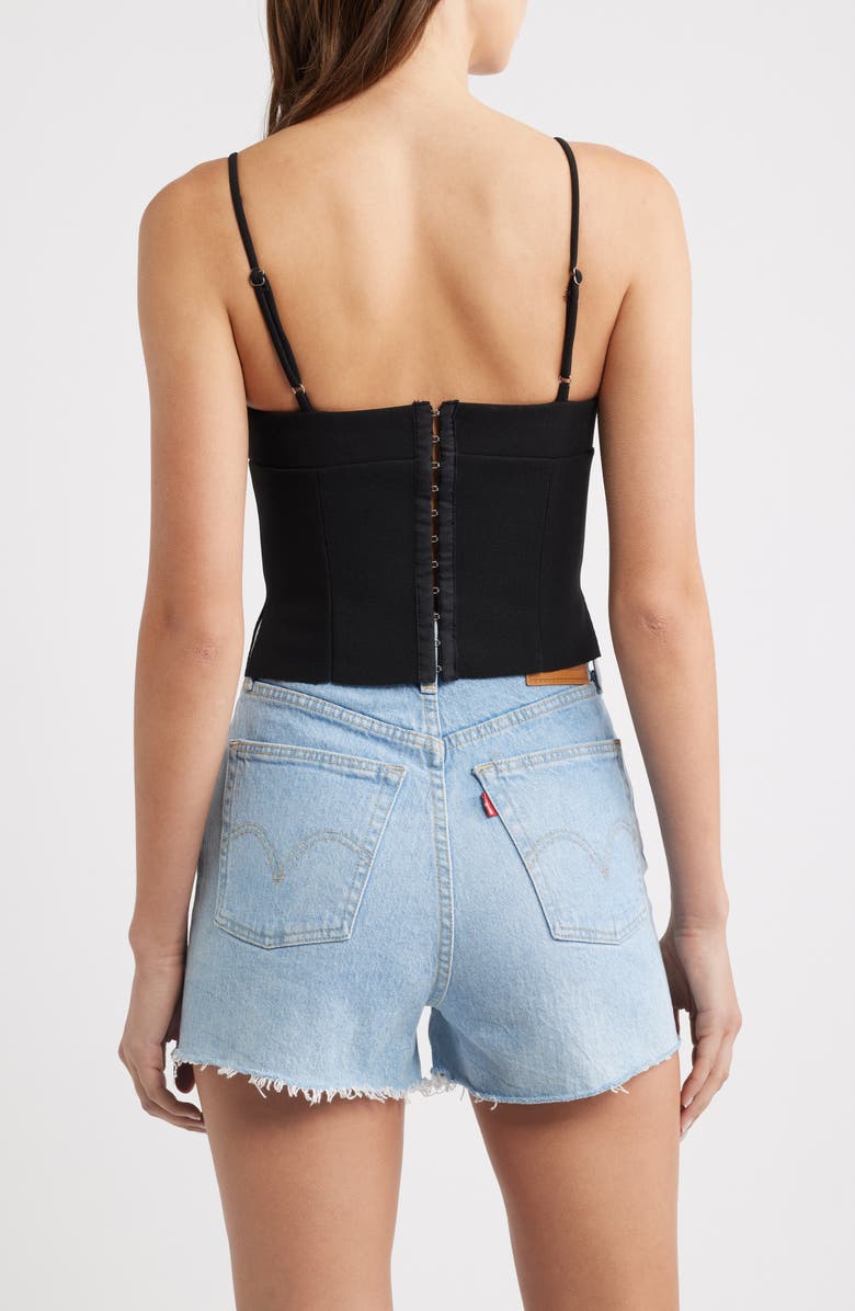 Princess Polly Sculpture Deep V-Neck Corset Crop Camisole, Alternate, color, Black