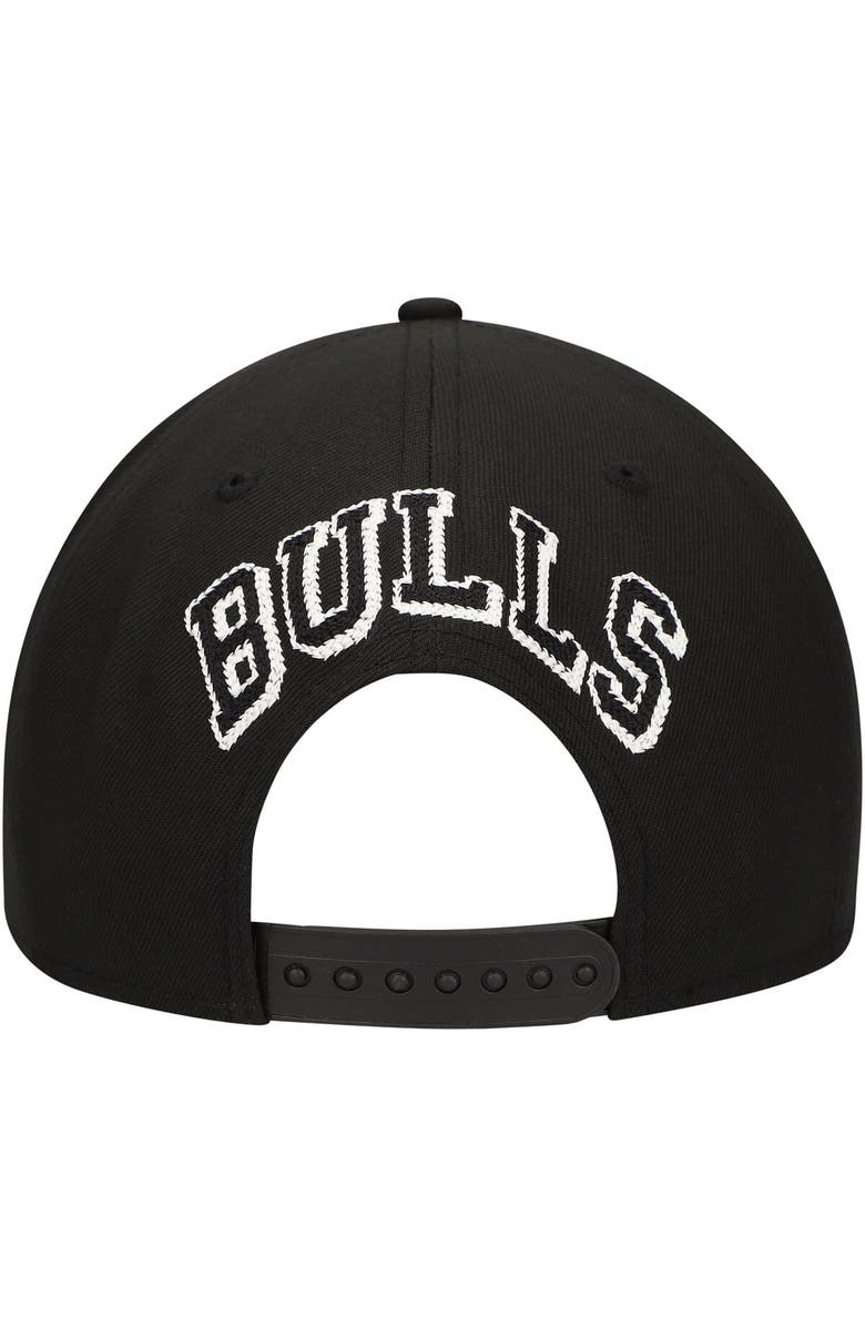 New Era Men's New Era Black Chicago Bulls Chainstitch 9FIFTY Snapback Hat, Alternate, color, 