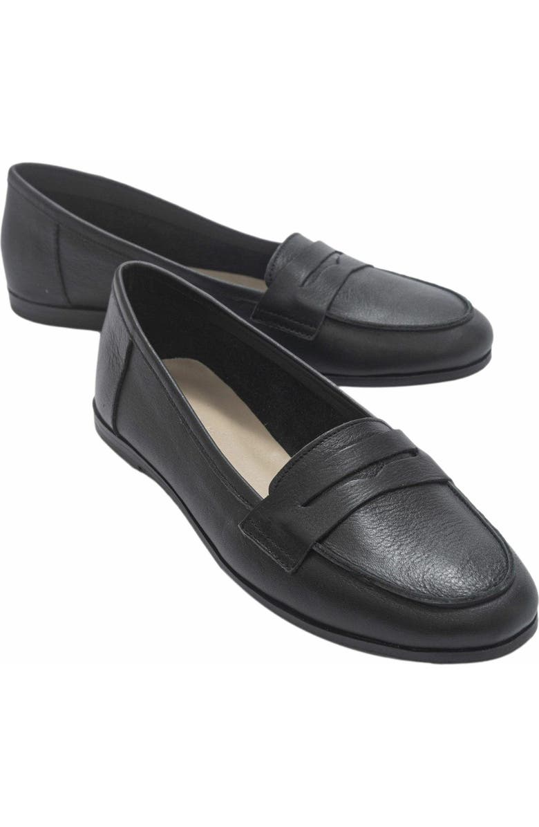 Forever & Always Shoes Dorothy Leather Loafer, Alternate, color, Black Leather