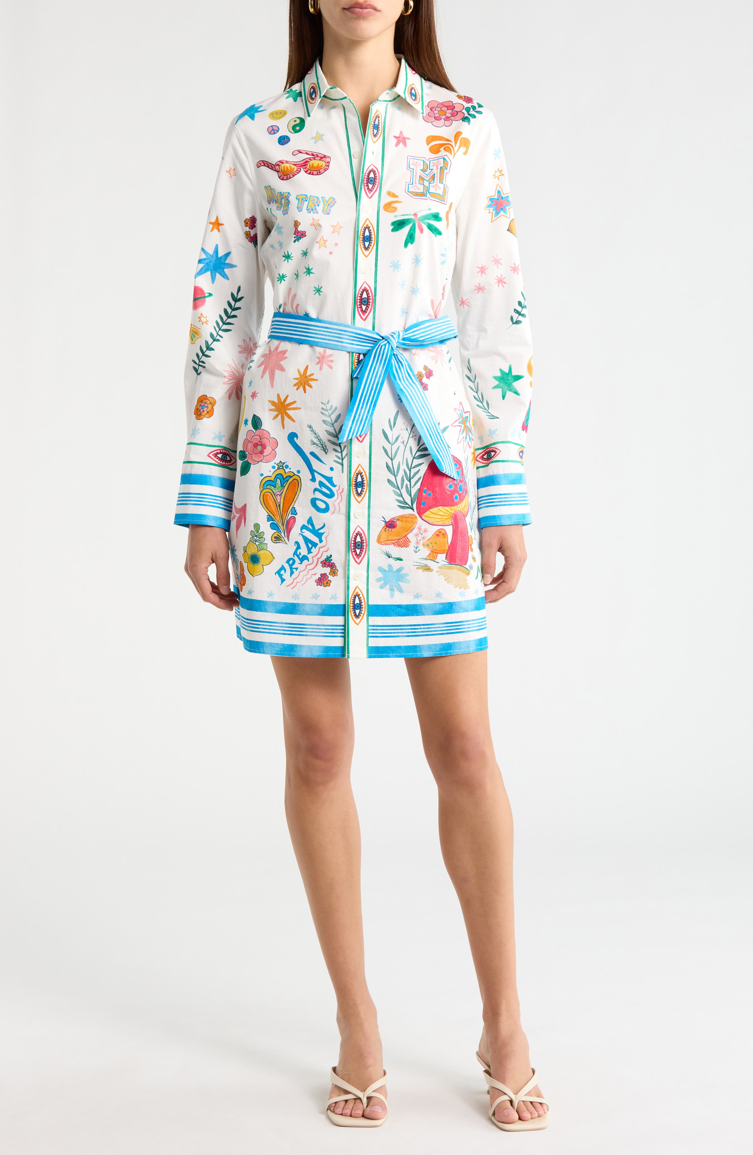 MOTHER The Frenchie Long Sleeve Shirtdress