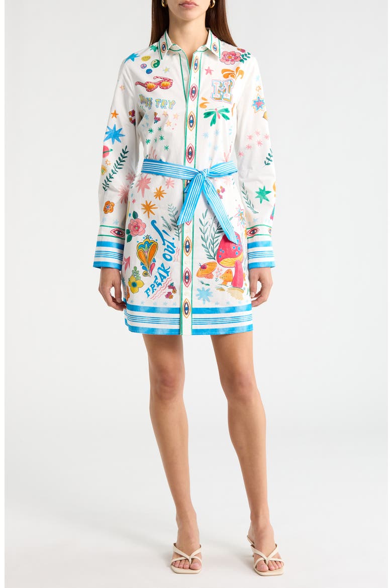 The Frenchie Long Sleeve Shirtdress, Main, color, FREAK OUT