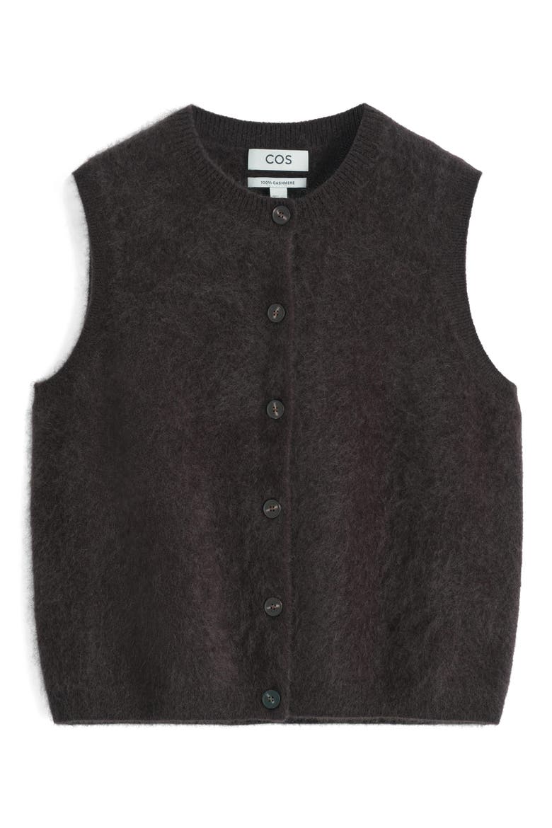 Elver Cashmere Sweater Vest, Alternate, color, BROWN DARK