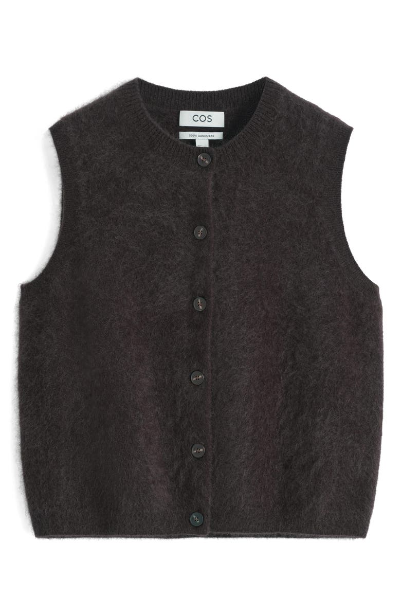 COS Elver Cashmere Sweater Vest, Alternate, color, Brown Dark