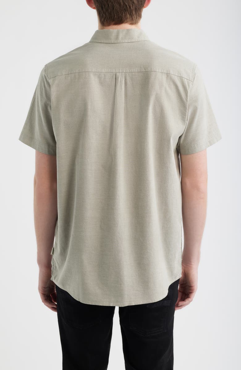 Rip Curl Classic Surf Ourtime Short Sleeve Cotton Button-Up Shirt, Alternate, color, Surplus Green