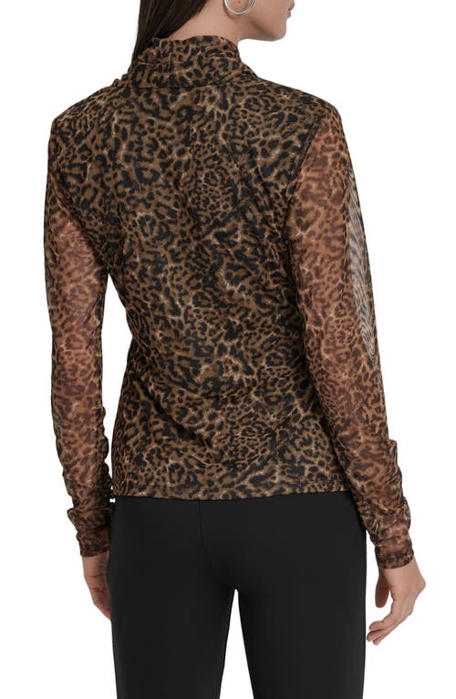 Dkny Zebra Print Long Sleeve Mesh Shirt In Animal Print