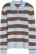 ZANKOV Ryan Pointelle Stripe Merino Wool Polo