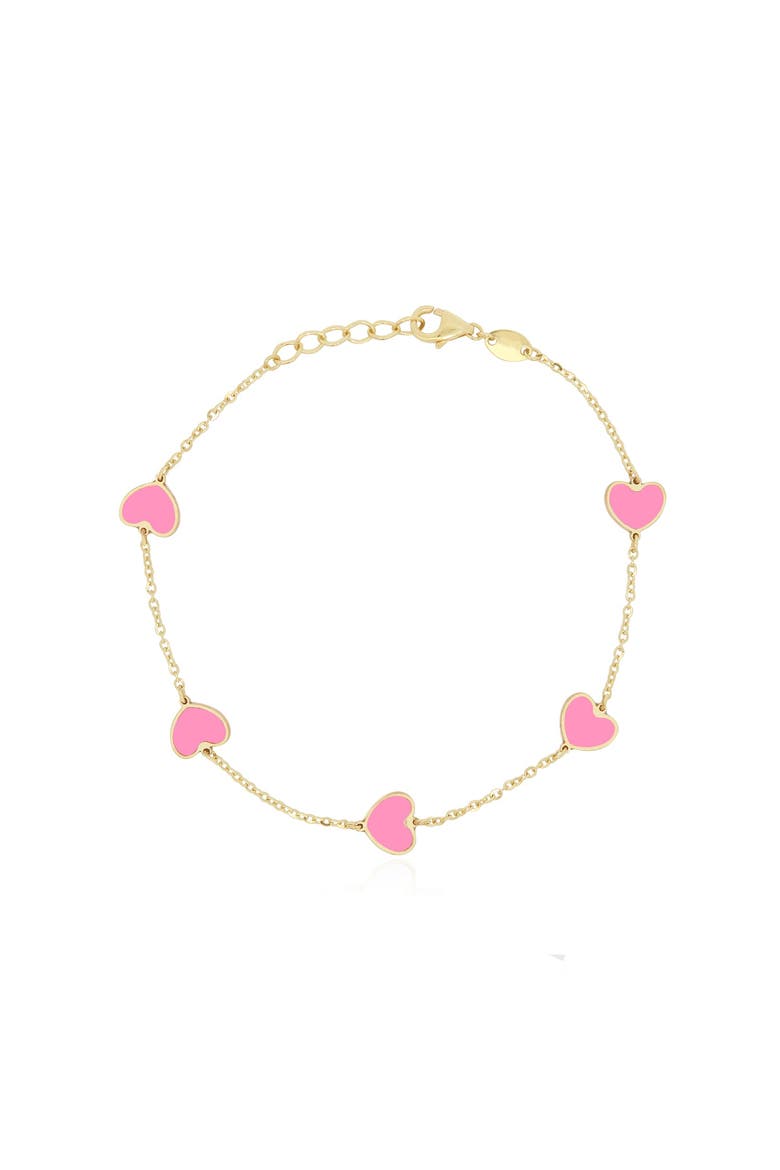 Bubblegum Pink Heart Station Bracelet, Main, color, Bubblegum Pink