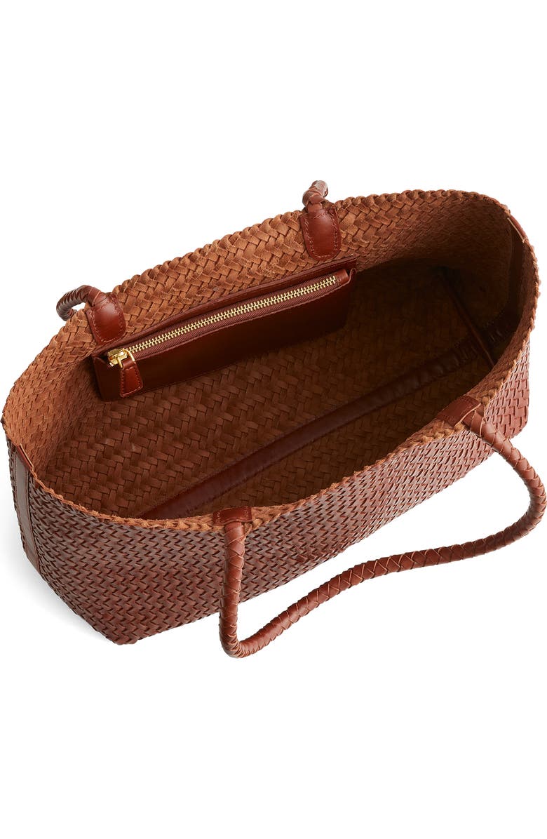 Madewell Handwoven Leather Tote, Alternate, color, Dusty Redwood