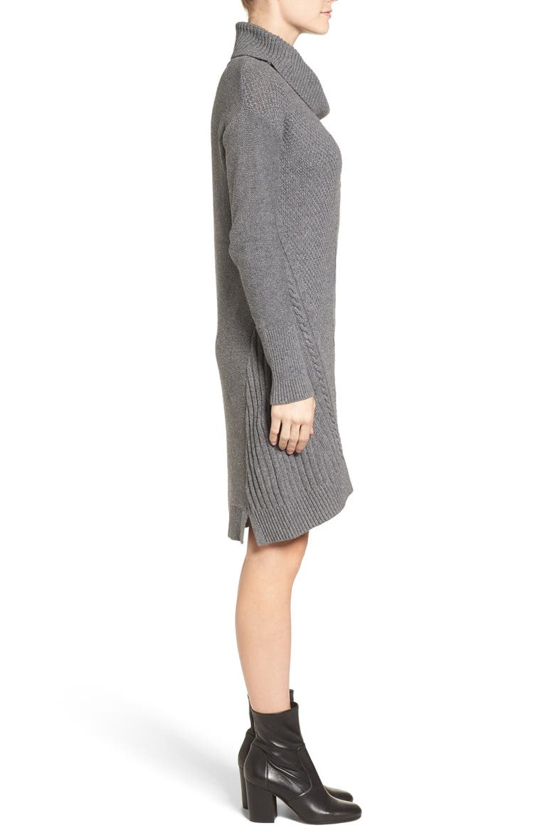 Cowl Neck Sweater Dress, Alternate, color, HEATHER DARK GREY
