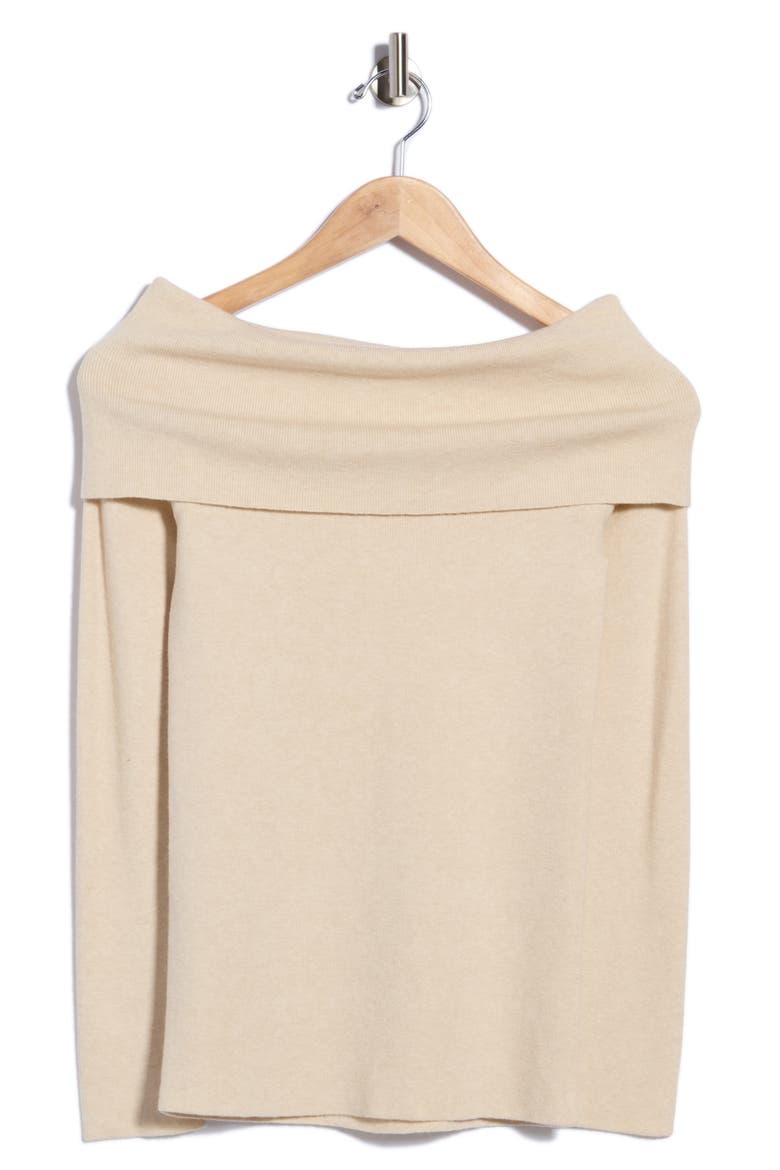 Off the Shoulder Long Sleeve Sweater, Main, color, OATMEAL