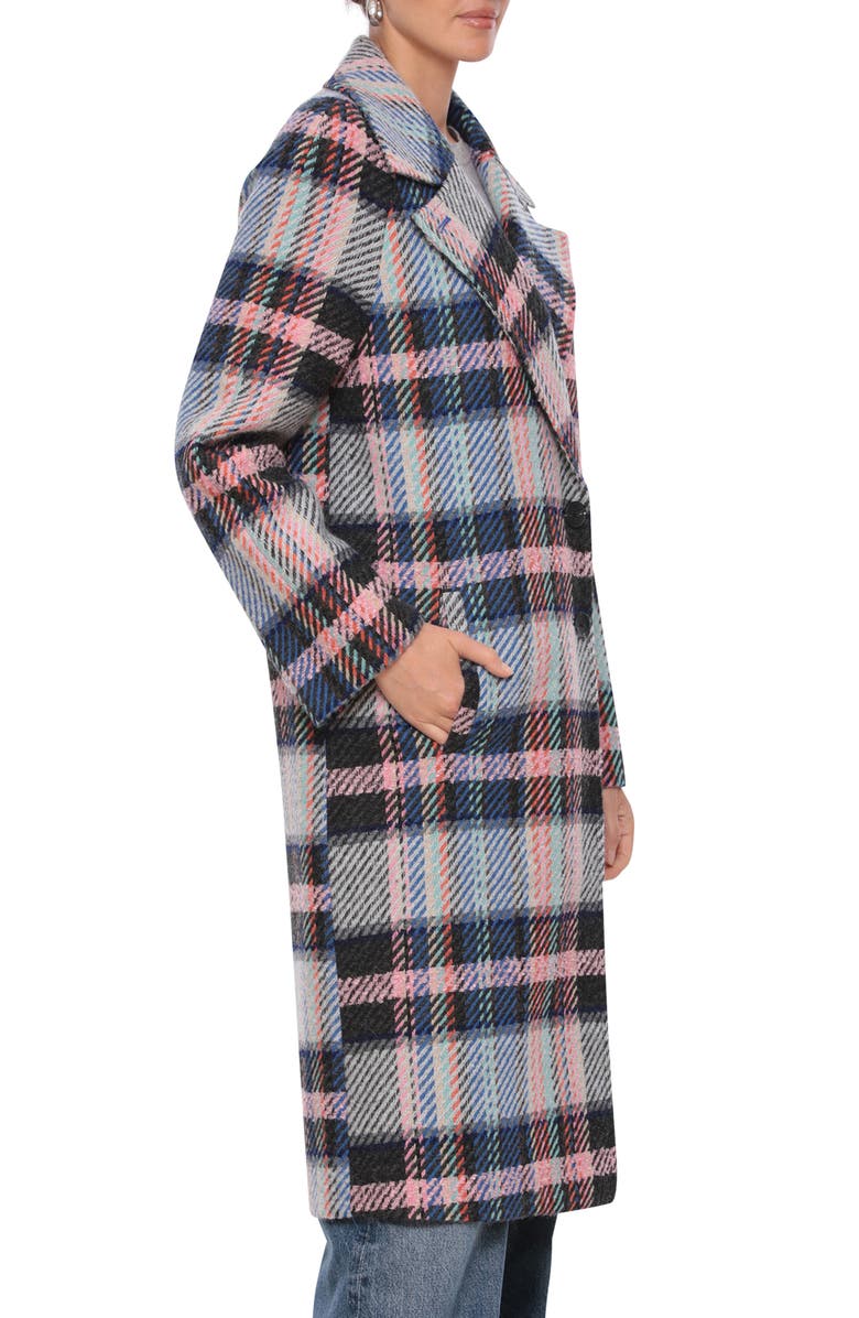 Avec Les Filles Plaid Coat, Alternate, color, Indigo Pink Multi Plaid