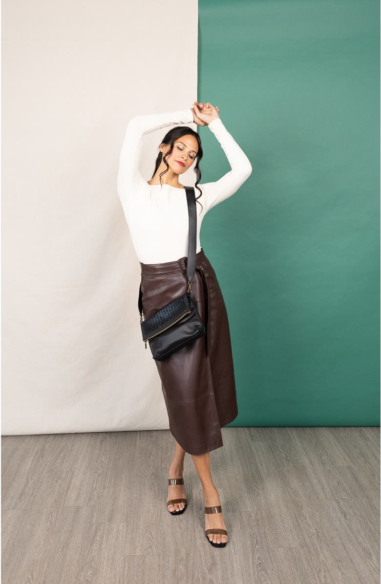 Deux Mains Fold Over Bag, Alternate, color, Black