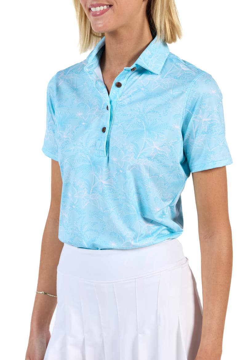 The Ocean Round - Light Blue - Short Sleeved Ladies Golf Polo, Alternate, color, Light Blue