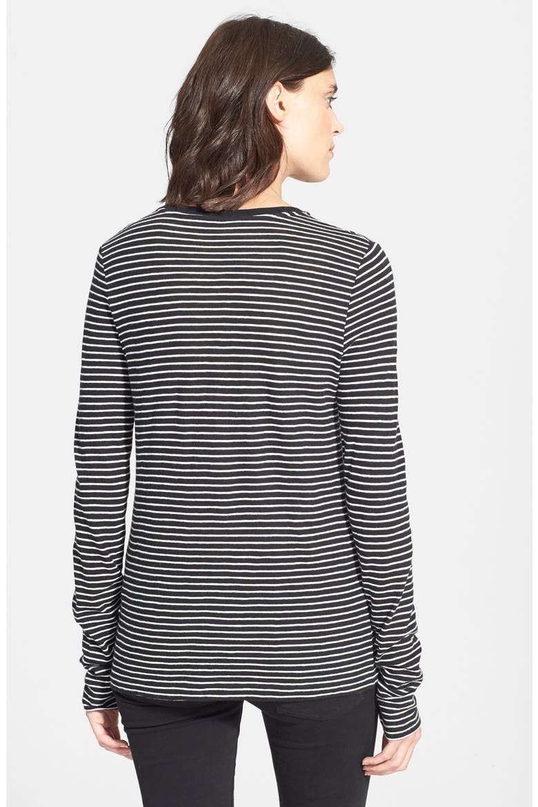 Feeder Stripe Long Sleeve Tee, Alternate, color, OFF WHITE/ BLACK