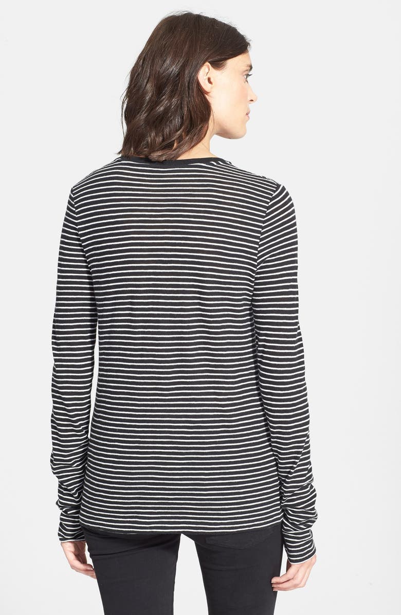 Vince Feeder Stripe Long Sleeve Tee, Alternate, color, 