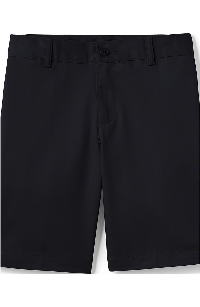 Lands' End School Uniform Boys Plain Front Blend Chino Shorts, Alternate, color, Black