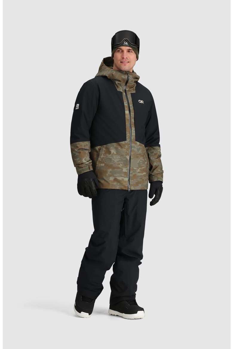 Snowcrew Waterproof Hooded Ski Jacket, Alternate, color, RANGER GREEN CAMO/ BLACK