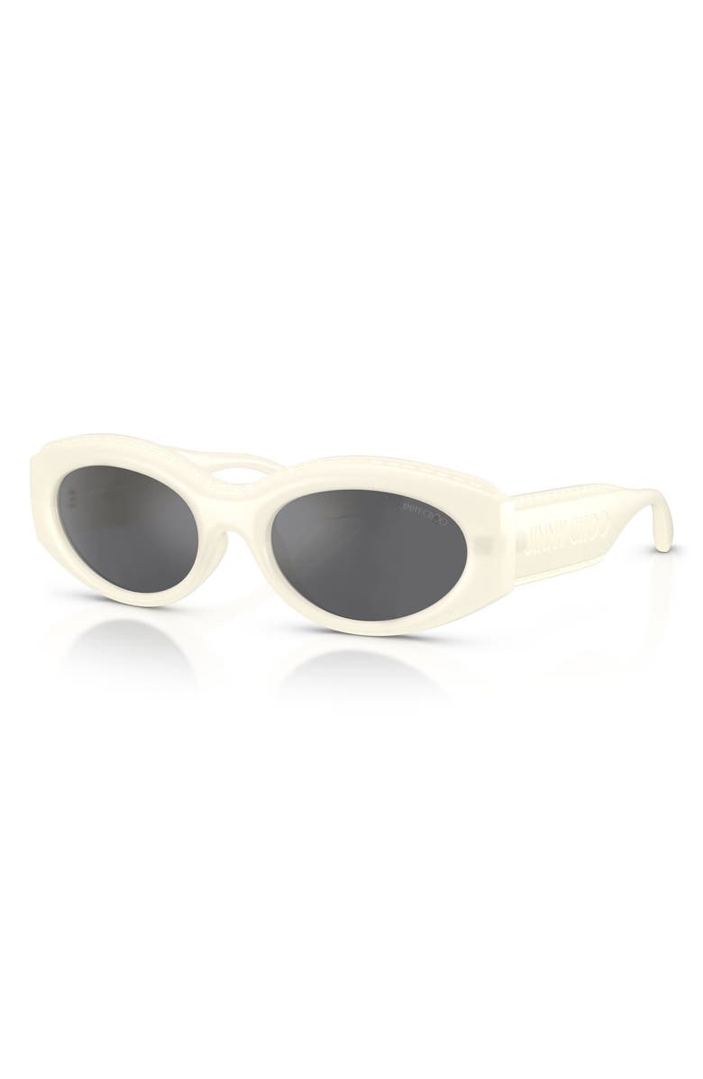 Jimmy Choo 54mm Oval Sunglasses, Alternate, color, Opaline Latte / Grey / Silver