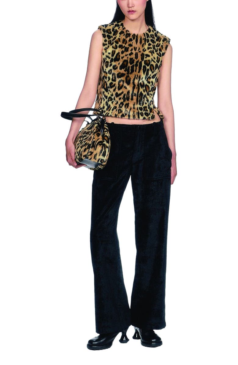 Anna Sui Faux Leopard Sleeveless Top, Main, color, Caramel Multi