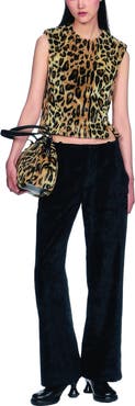 Anna Sui Faux Leopard Sleeveless Top
