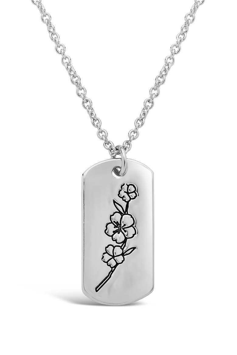 Birth Flower Pendant Necklace, Alternate, color, SILVER/ MARCH