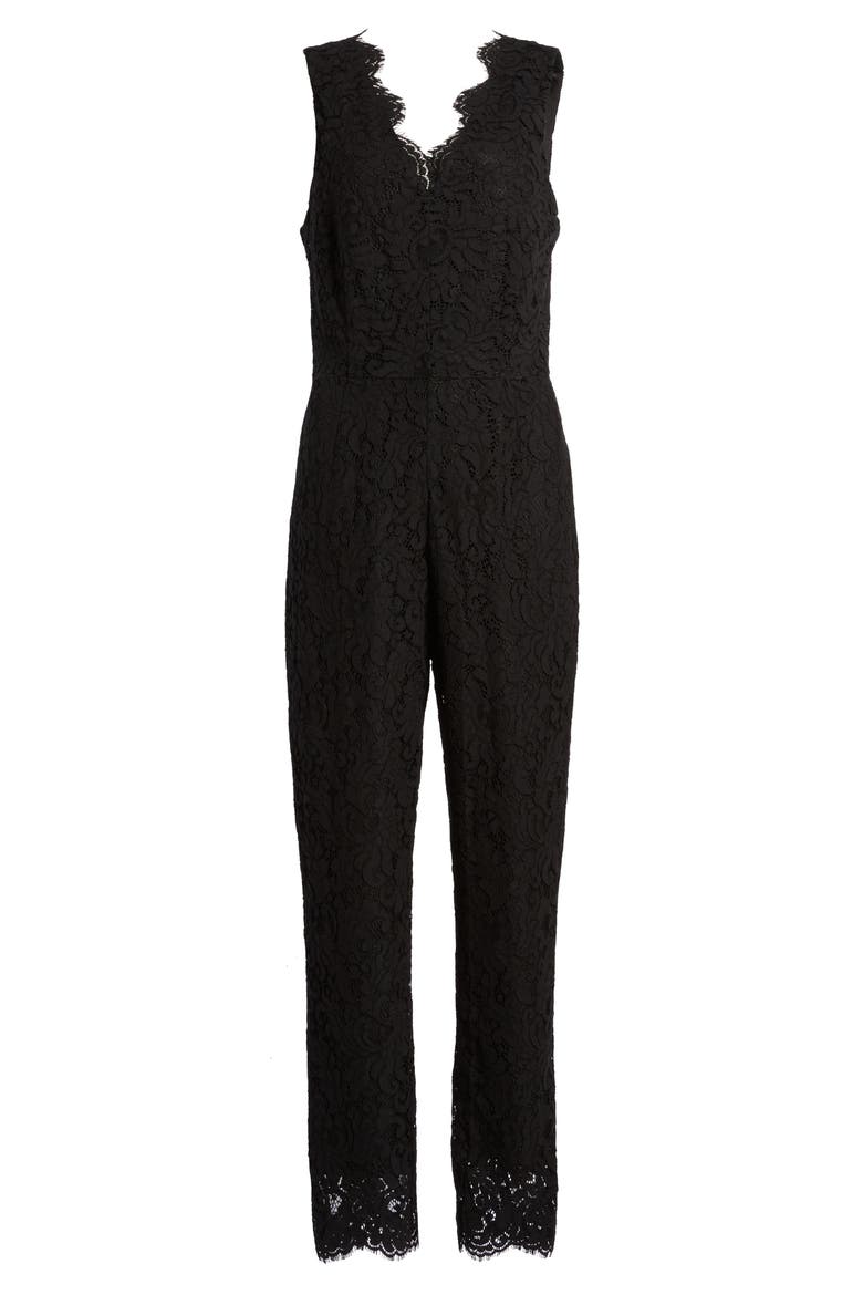 Evita Lace Jumpsuit, Alternate, color, BLACK