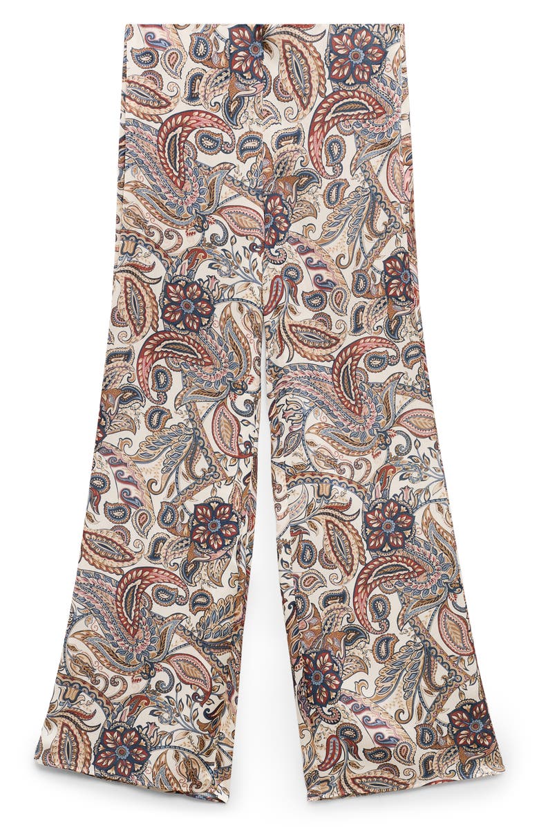 MANGO Paisley Print Wide Leg Pants, Alternate, color, 
