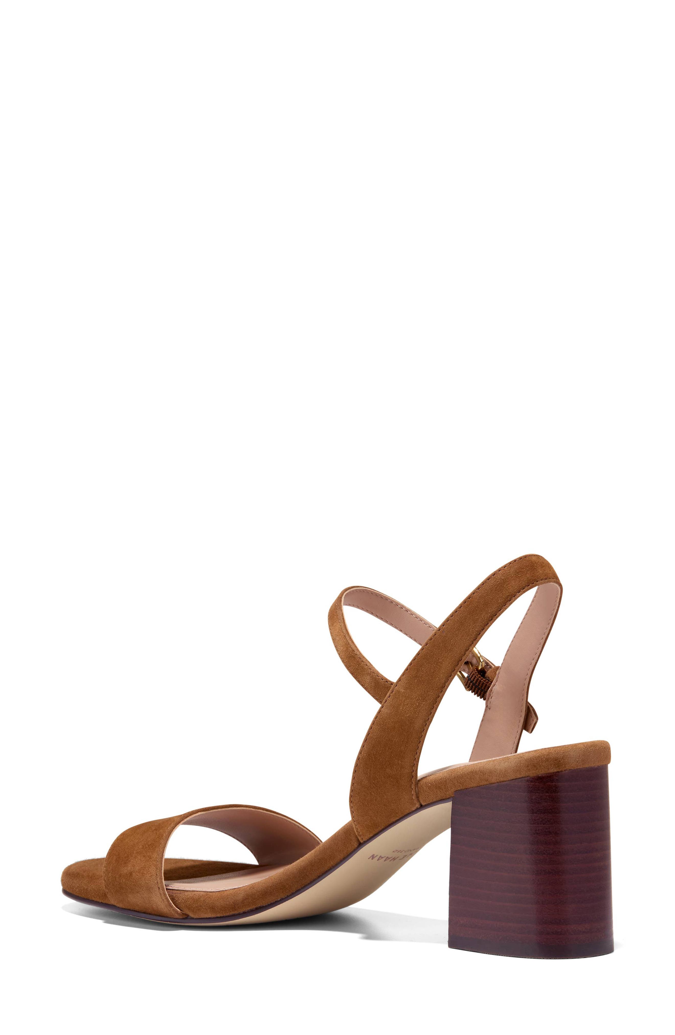Cole Haan Josie Block Heel Sandal, Alternate, color, Tobacco Suede / Stacked Heel