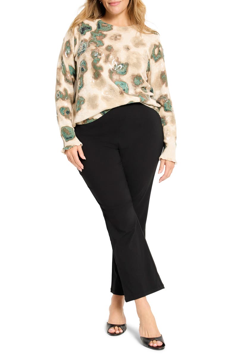 NIC+ZOE Camo Shine Crewneck Cotton Blend Sweater, Alternate, color, Neutral Multi