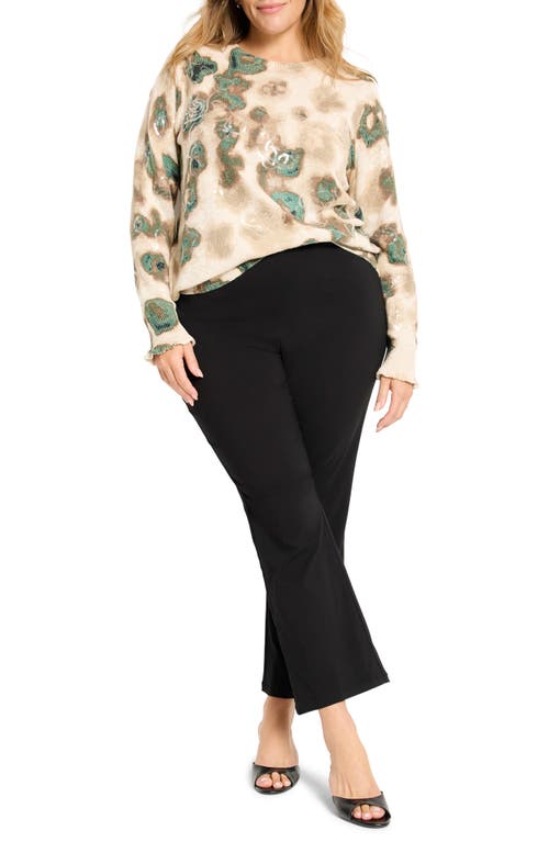 Nic + Zoe Nic+zoe Camo Shine Crewneck Cotton Blend Sweater In Multi