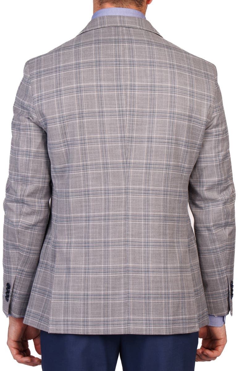TailorByrd Modern Fit Textured Shadow Plaid Sport Coat, Alternate, color, Grey