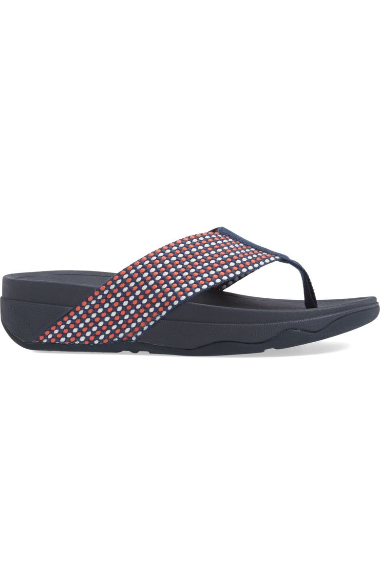 FitFlop Surfa<sup>™</sup> Flip Flop, Alternate, color, Midnight Navy Fabric