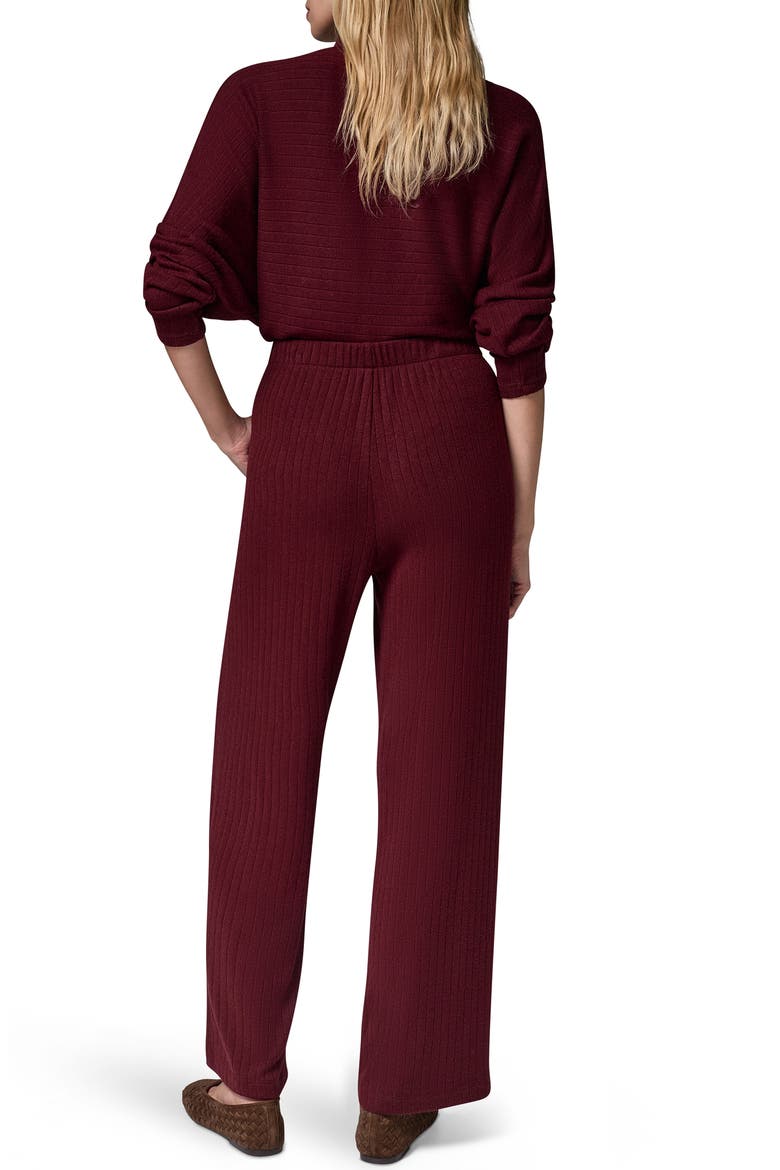 Brushed Rib Wide Leg Pants, Alternate, color, BLK CHERRY