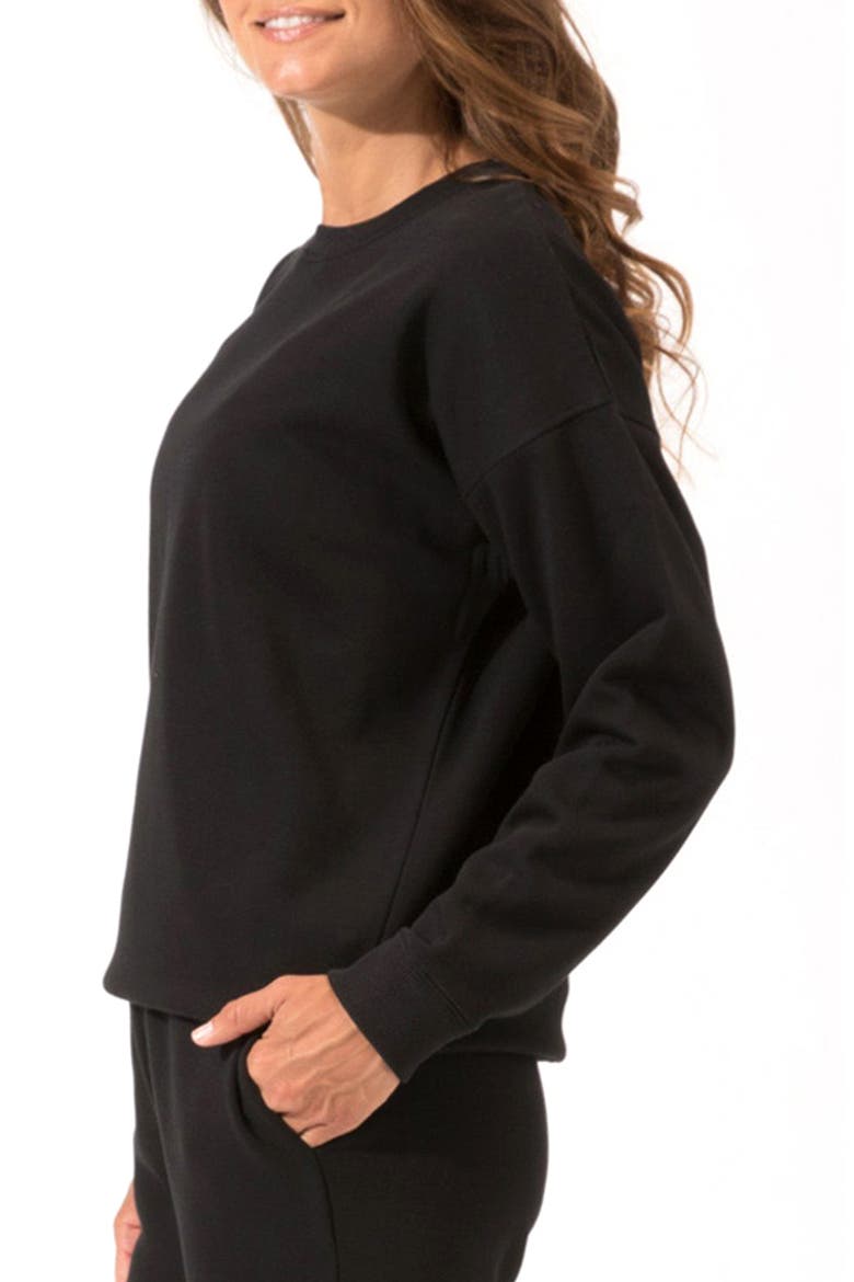 Invincible Organic Cotton Blend Fleece Sweatshirt, Alternate, color, BLACK
