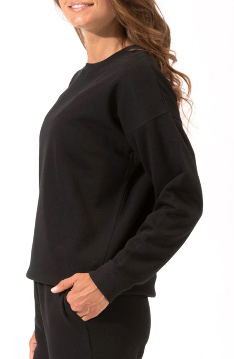 Threads 4 Thought Invincible Organic Cotton Blend Fleece Sweatshirt, Alternate, color, Black