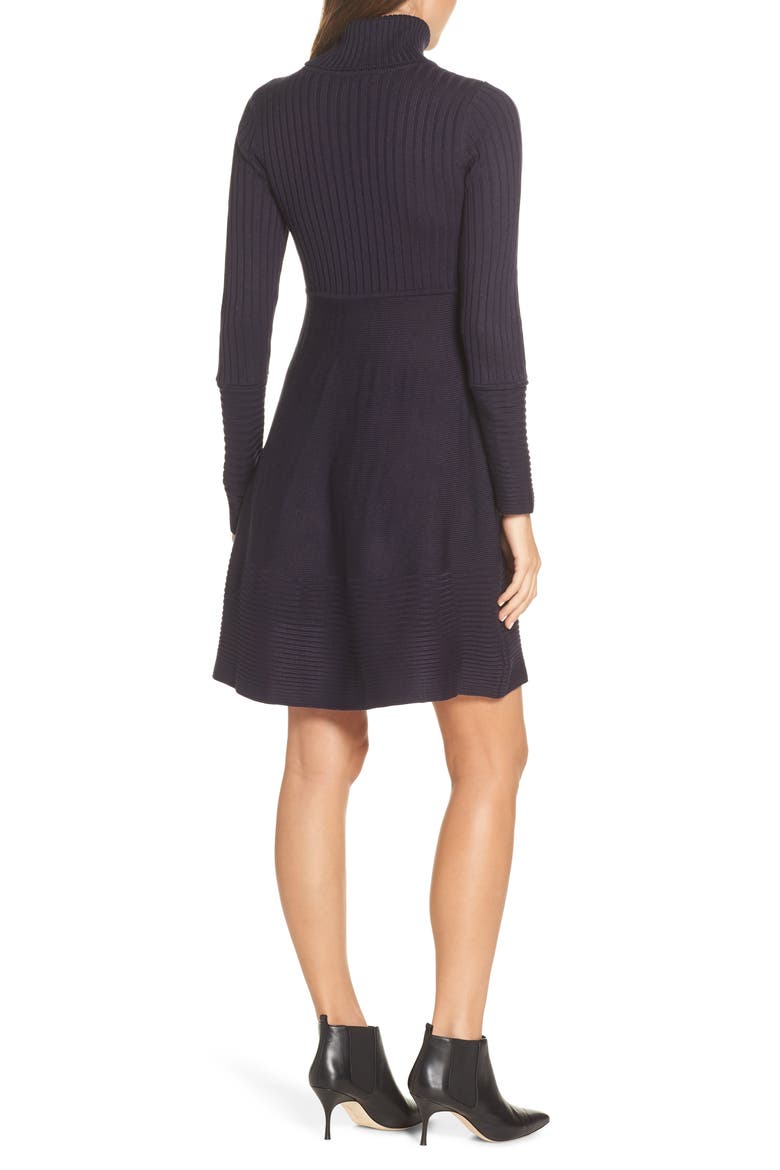 Turtleneck Sweater Dress, Alternate, color, NAVY