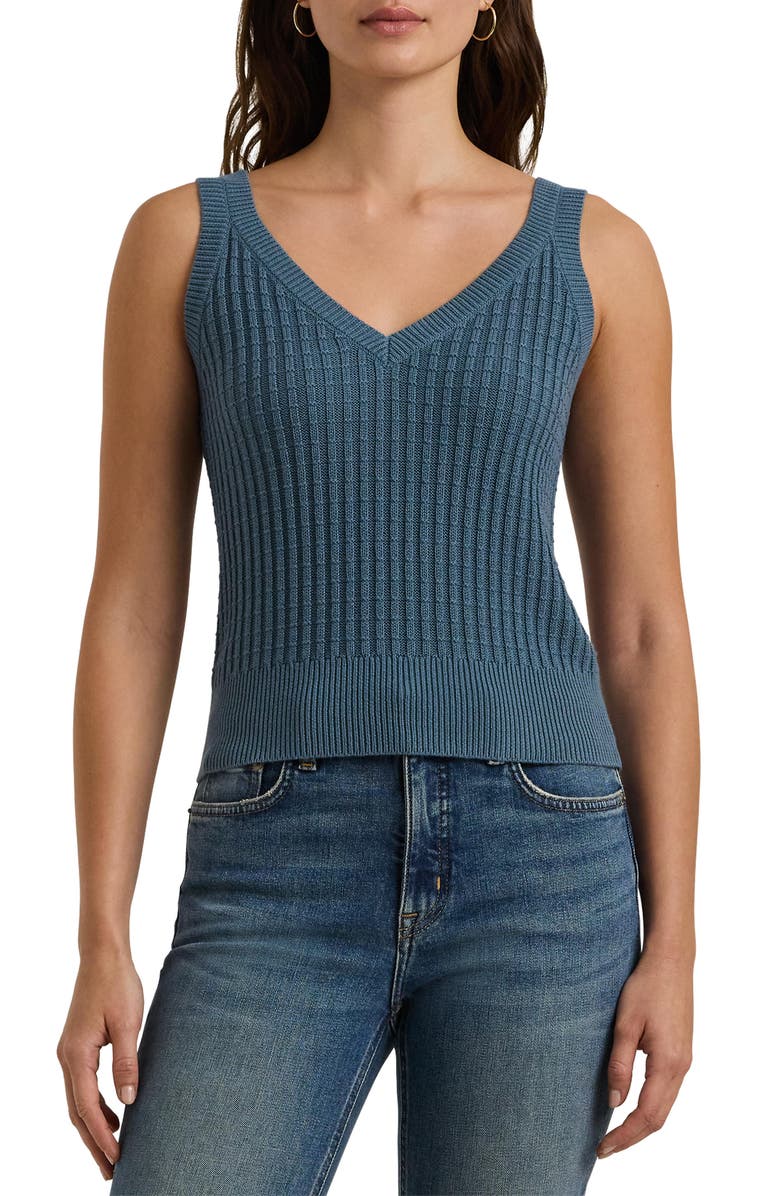 Lauren Ralph Lauren Cropped Cotton Blend Sweater Tank Top, Main, color, 
