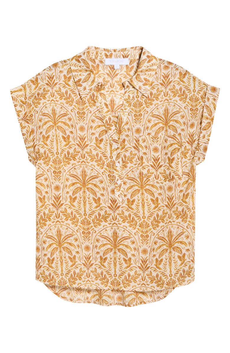 SUGARLIPS Calina Tropical Cory Button-Up Top, Main, color, Cream-Brown