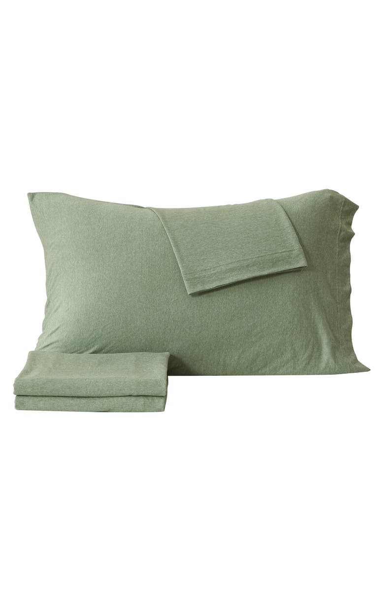 Woven & Weft Jersey Knit Sheet Set, Main, color, Heathered Olive